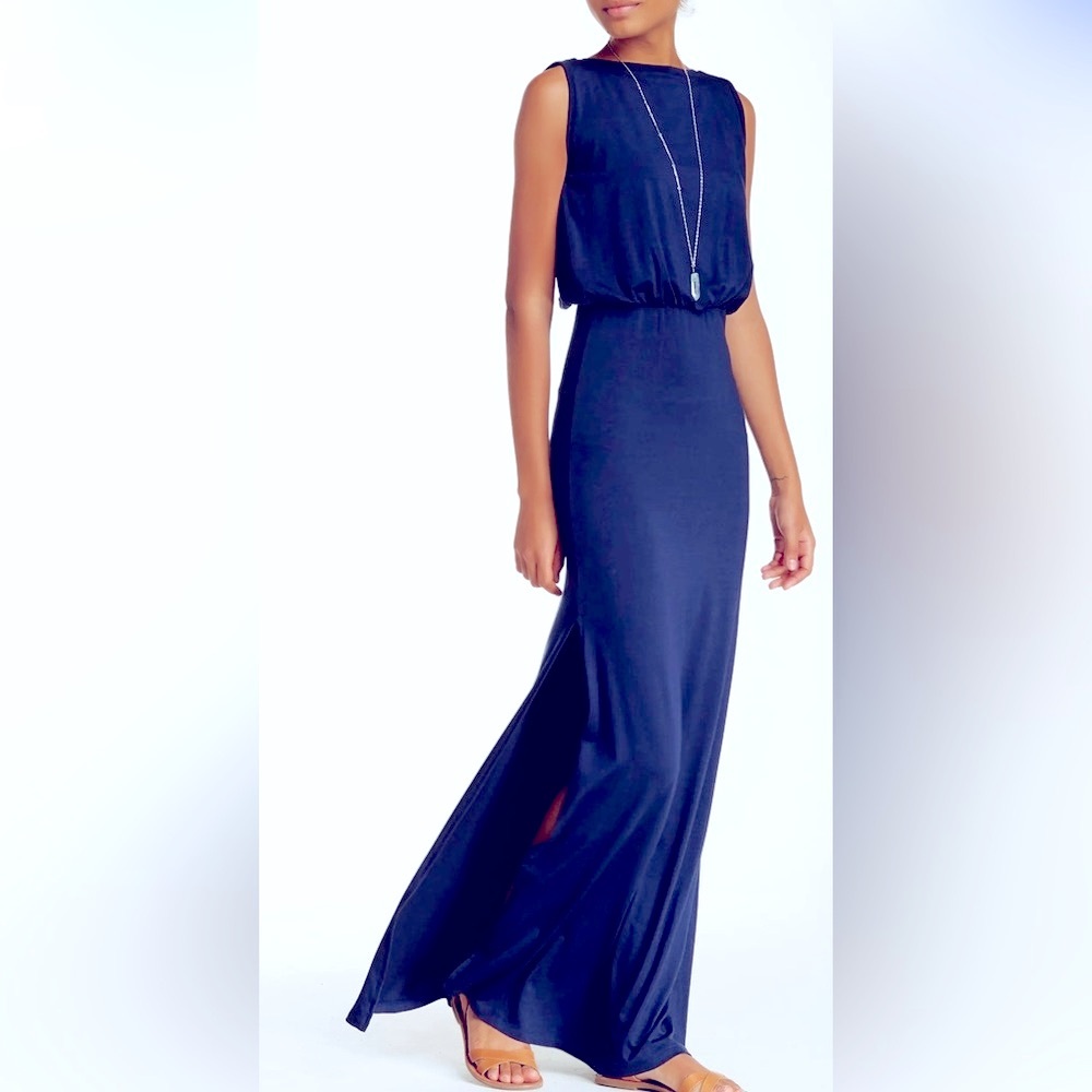Go Couture Blouson Maxi Dress, Navy, Medium